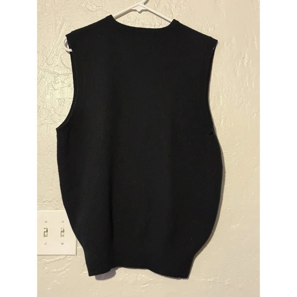 Polo Ralph Lauren Sweater Vest Mens XLarge Black 100% Lambs Wool